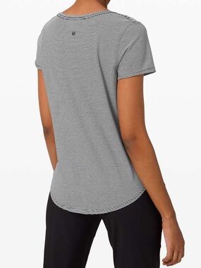 Lululemon Love Tee V Tonka Stripe Black White
